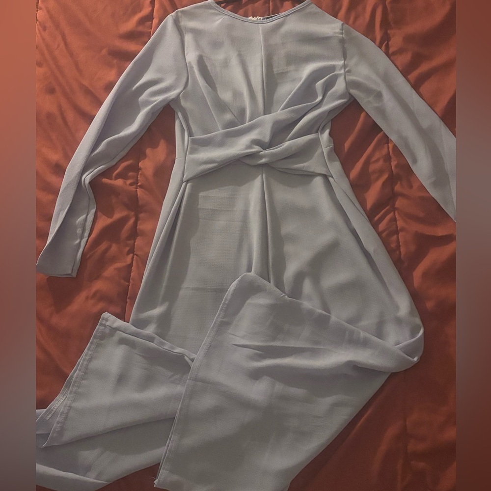 Boohoo Soft Blue Textured jumpsuit